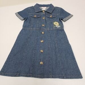 Little Lass Girls Denim Blue Jean Dress Size 5